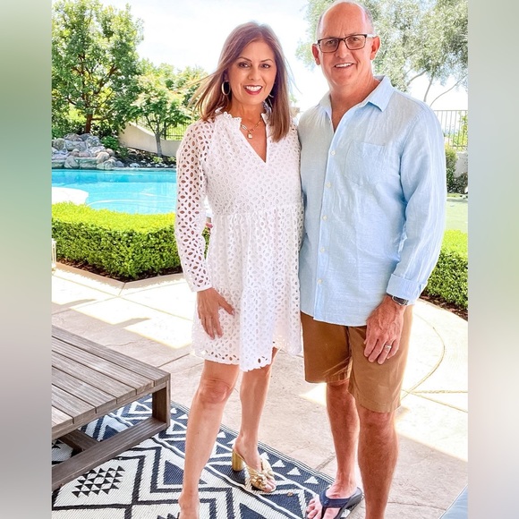 J Crew white popover mini dress - size Medium - Picture 3 of 3